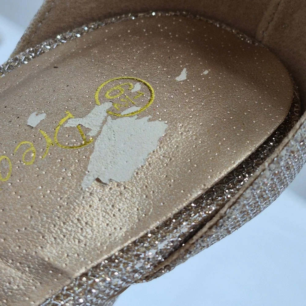 Dream Pairs Aaveey Women Champagne Gold Glitter Stiletto Ankle Strap Heels 6.5